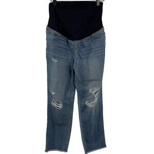 Isabel Maternity by Ingrid & Isabel Distressed Jeans Straight Crop Size 4